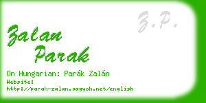 zalan parak business card